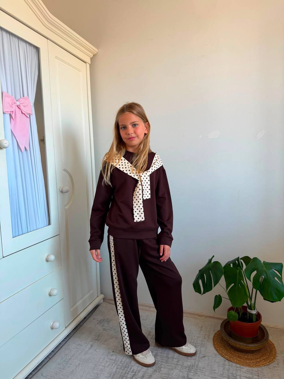 puantiye fularlı oysho takım foto 2